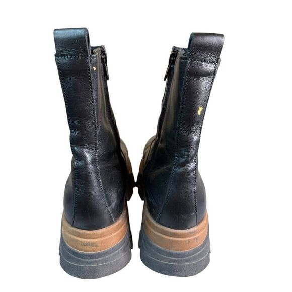 Alohas Sapphire Nutty Leather Platform Boots Black Brown Size 39 Chunky Sole - Picture 10 of 16